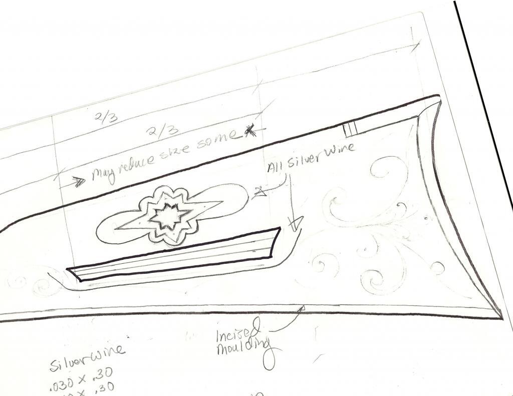 cheek_side_sketch Preliminary sketch of longrifle cheek with wire inlay.