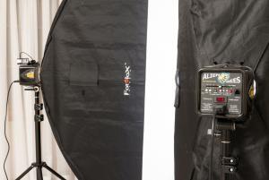 studio strobes and soft boxes for firearms photograhpy