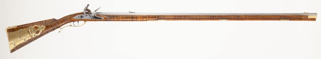 Rifle #19 - Early Virginia style muzzleloading rifle - full length patchbox side