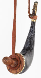 Micmac inspired engraving on a bison powder horn.