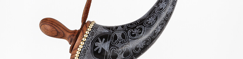 Micmac style engraving on bison horn